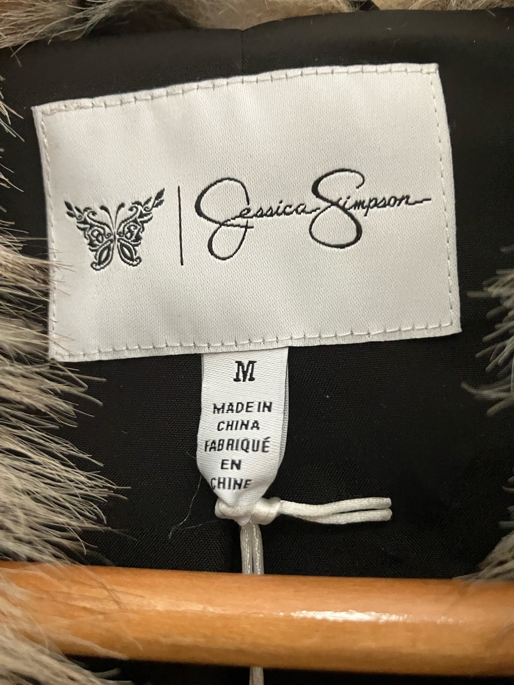 NWT Jessica Simpson Faux Fur Leopard Print Jacket - Beige/Brown Medium - Picture 2 of 5